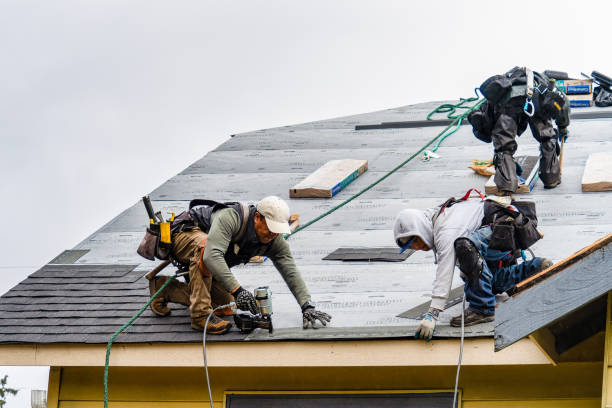 Professional Gutter Installation technician working in Kennebunk, ME